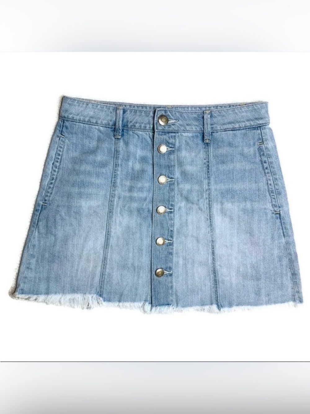 AMERICAN EAGLE AE Denim Mini Jean Skirt Front Button Size 4